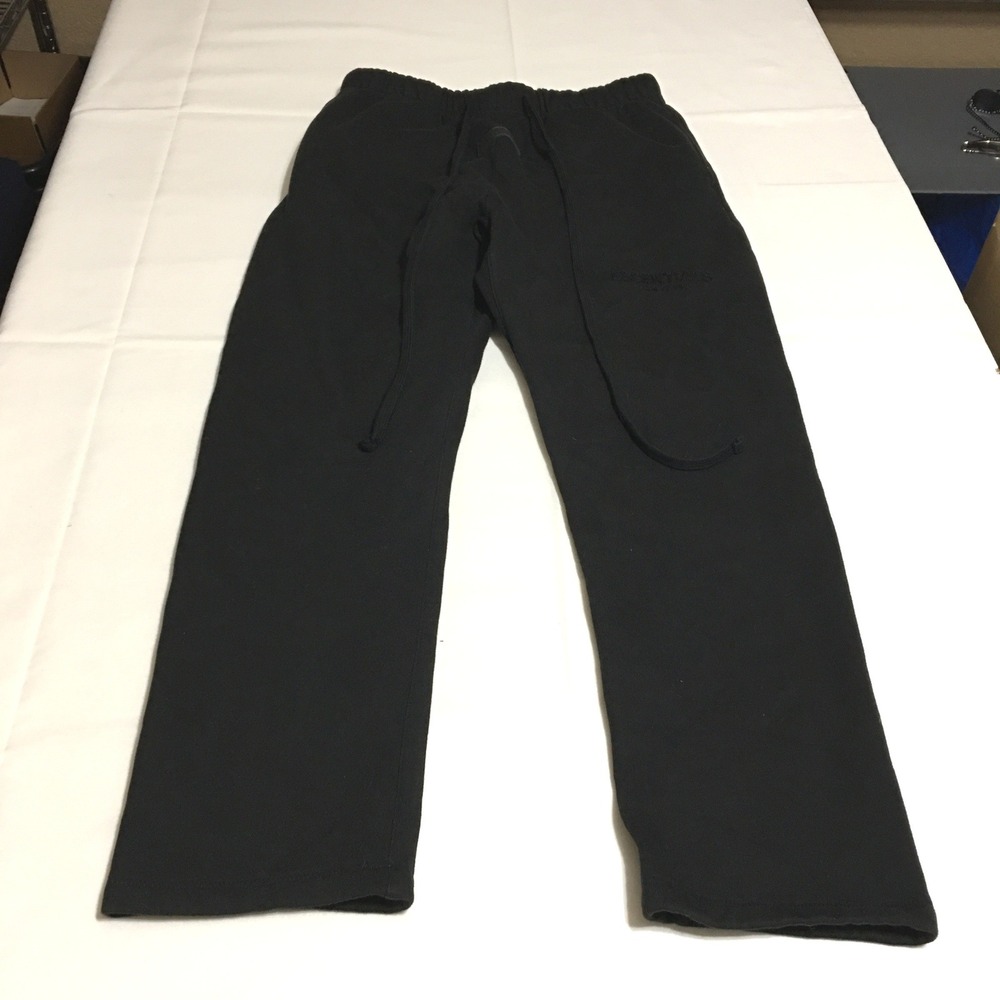 Fear of God Essentials Sweatpants Small Black Fleece Straight Leg